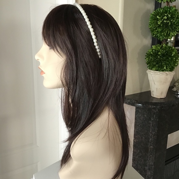 NEW White Faux Pearl Head Band Hair Bridal Bridesmaid Party Princess Formal Halo - Picture 5 of 12